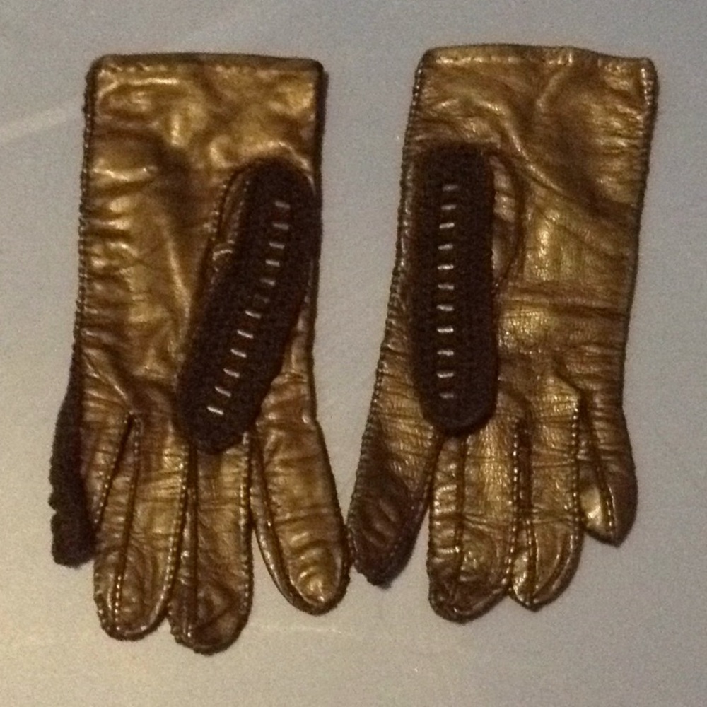 Black leather gloves